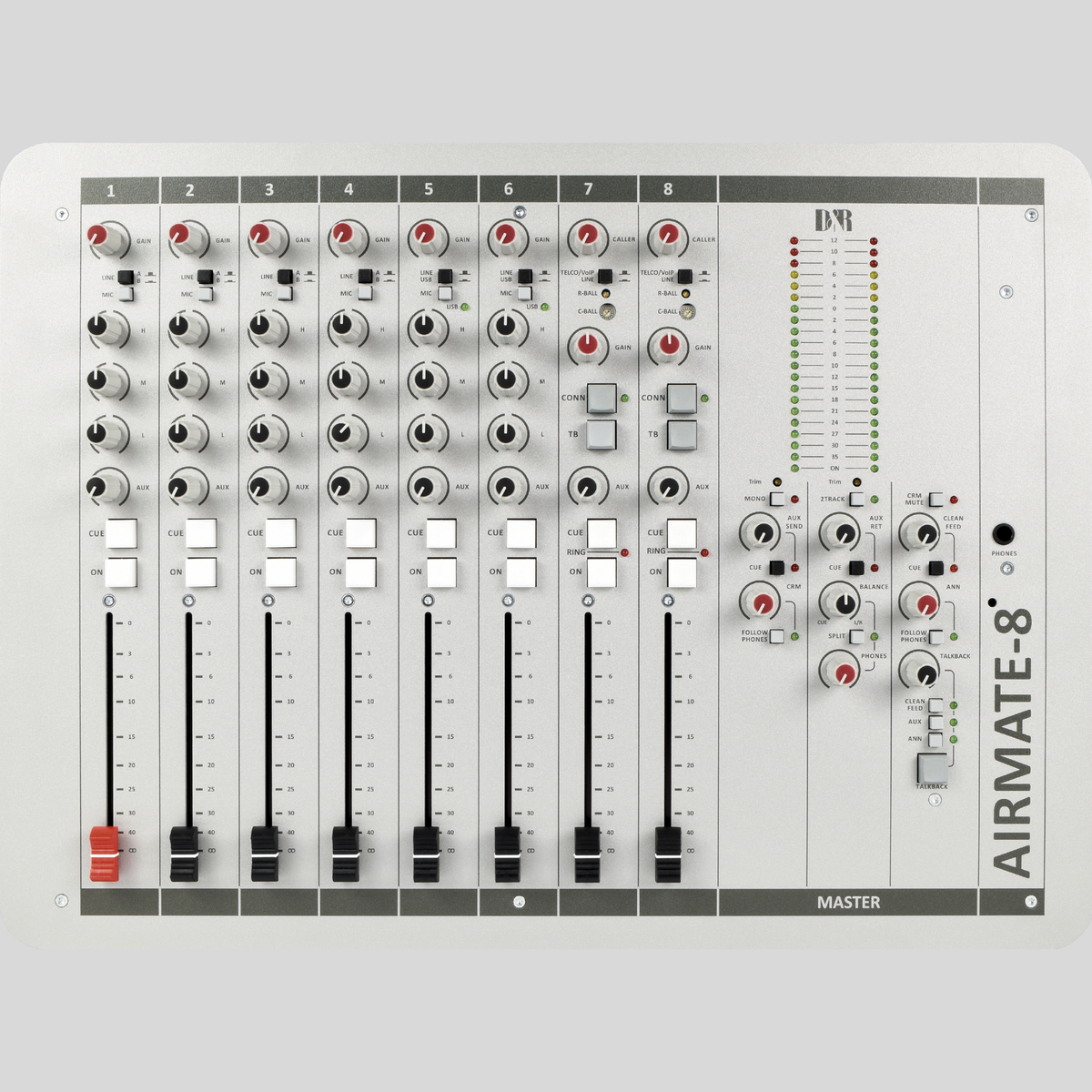 D&R AIRMATE-8-USB Radio Mixing Console VoIP+WPC (60890244) - Dnrwebshop.com