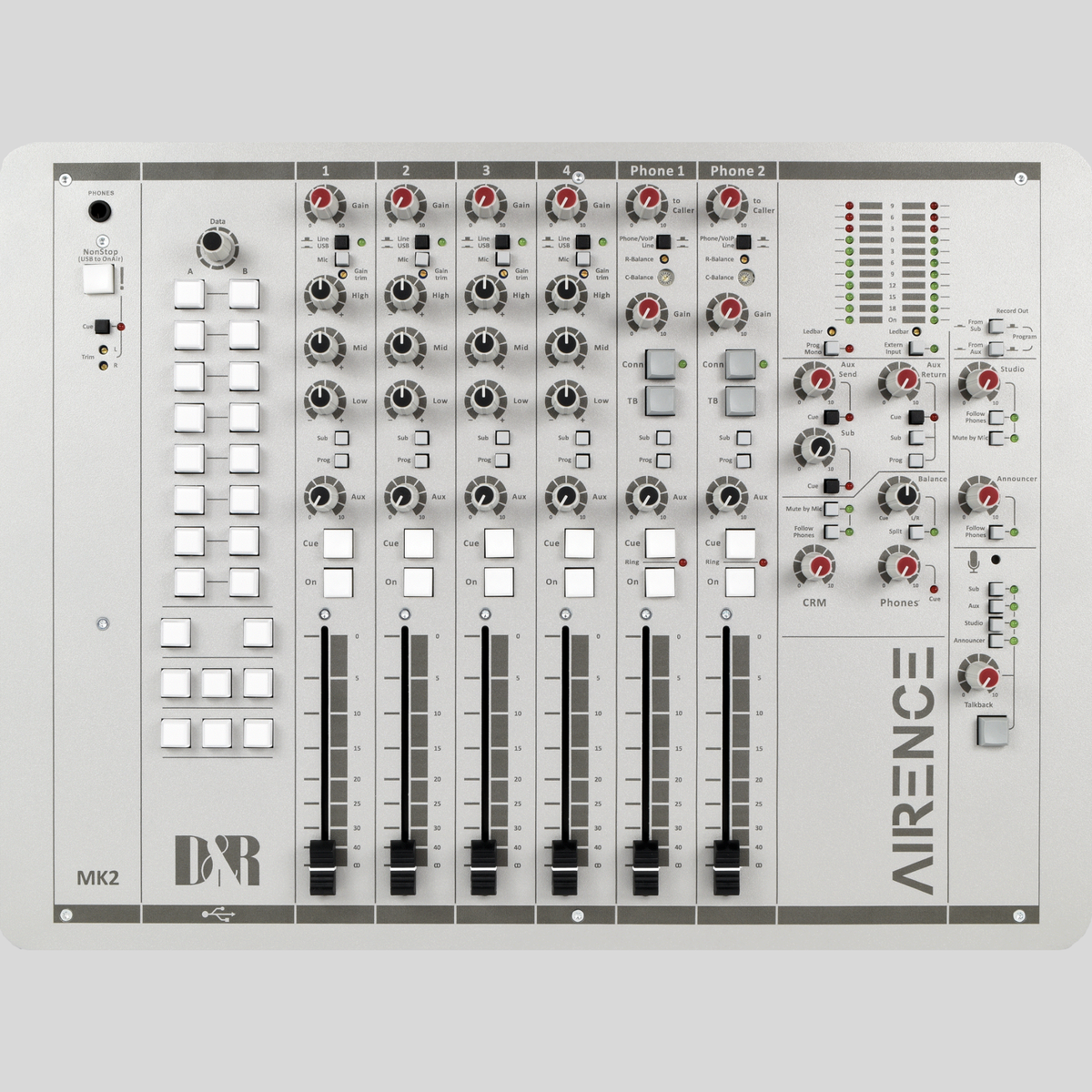 D&R AIRENCE-USB Radio Mixing Console 2x Telco (60890300) - Dnrwebshop.com