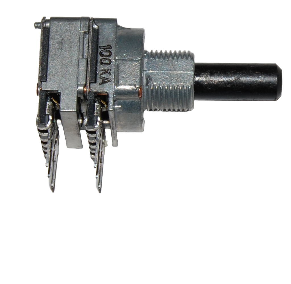 Potentiometer 12 mm. 2x100kA (center notch linear) 10300115
