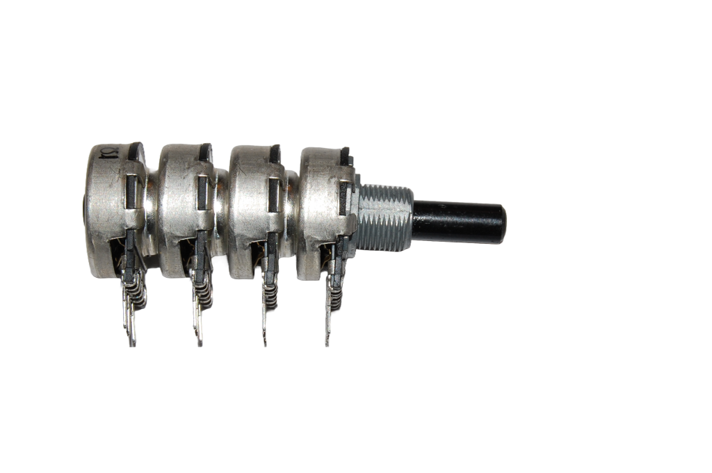 Potentiometer 15 mm. 4x100kC (reverse log)