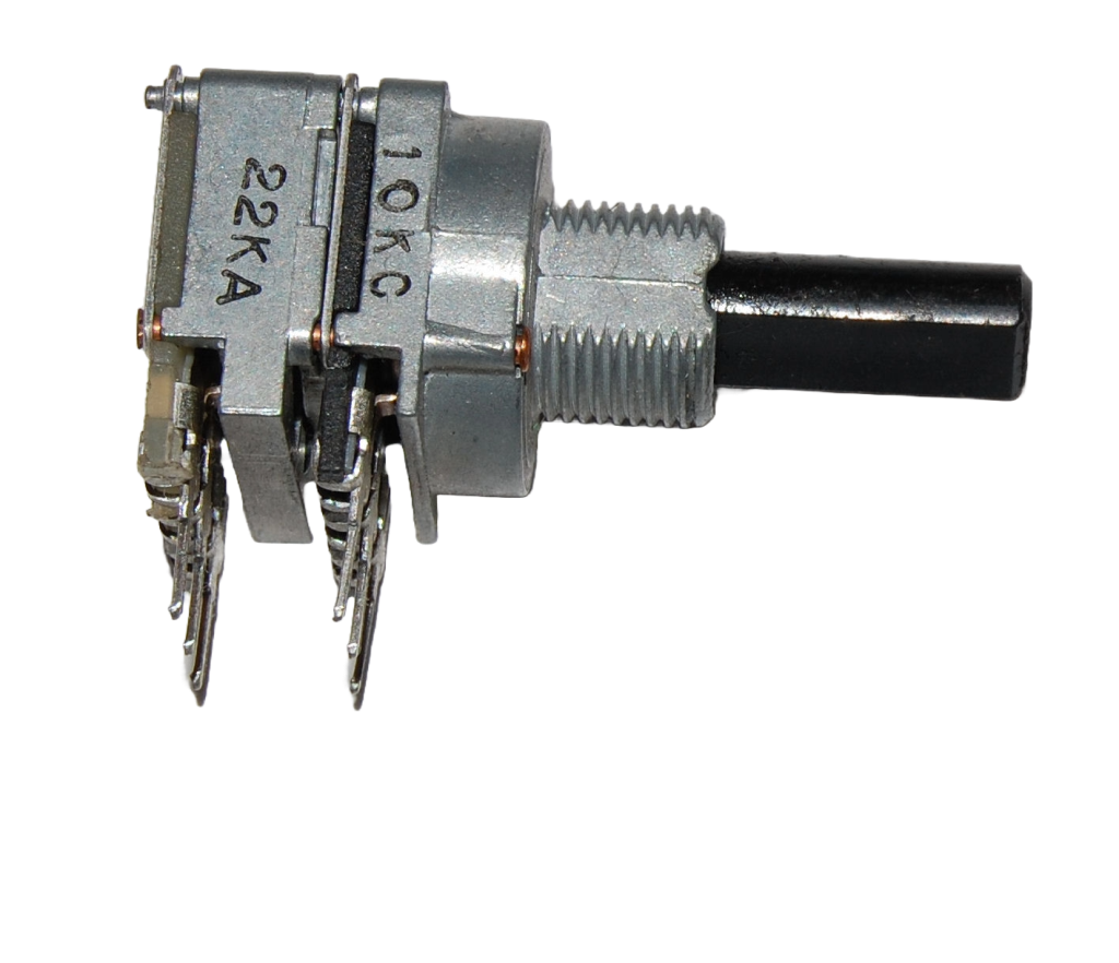 Potentiometer 12 mm. 1x 10kC / 1x 22kA (alog) 10300900