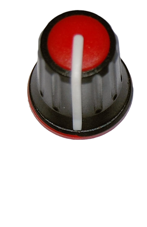 Knob SiF 11/15mm Black/red 3/05