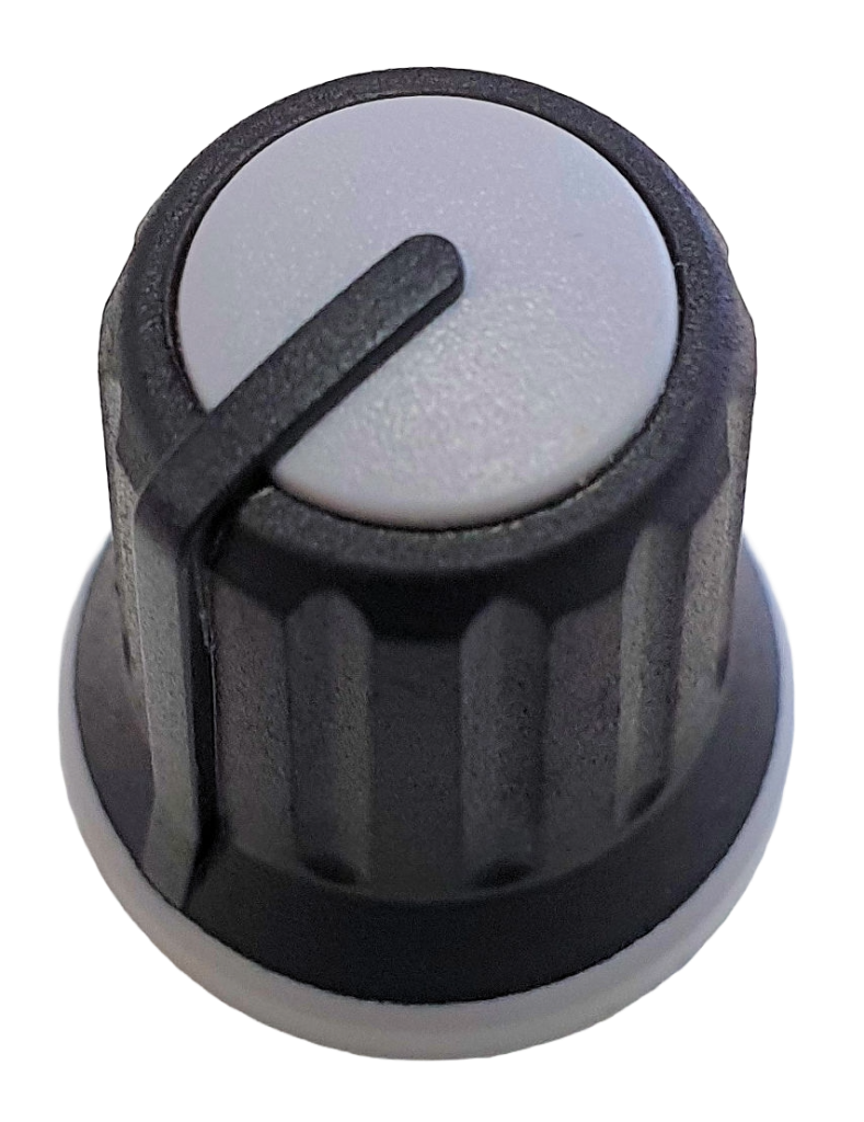 Knob P300-S-028-S6 black 6mm splined shaft 18 teeth