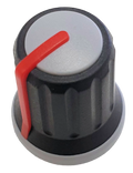 Knob P300-S-028-S6 red 6mm splined shaft 18 teeth