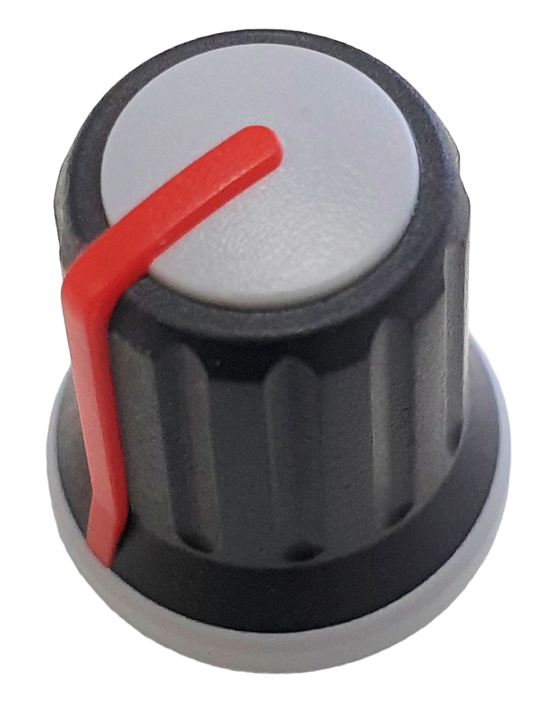 Knob P300-S-028-S6 red 6mm splined shaft 18 teeth