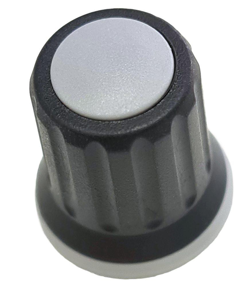 Knob P301-S-08-S6 black 6mm splined shaft 18 teeth