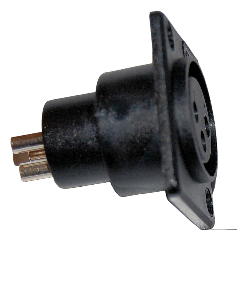 XLR chas 3p female pl. black
